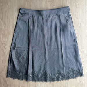J. Crew Charcoal A-Line Skirt with Lace Detail
